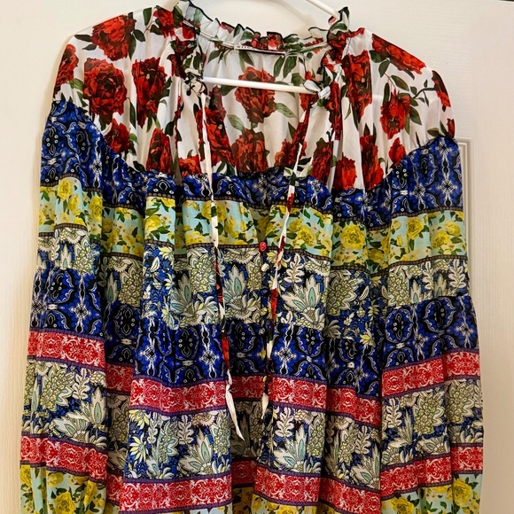 Alice + Olivia Multicolor Floral and Stripe Top - Picture 2 of 5